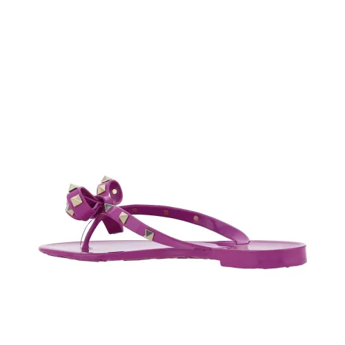 Valentino Garavani Rockstud Bow Detailed Thong Sandals Women's