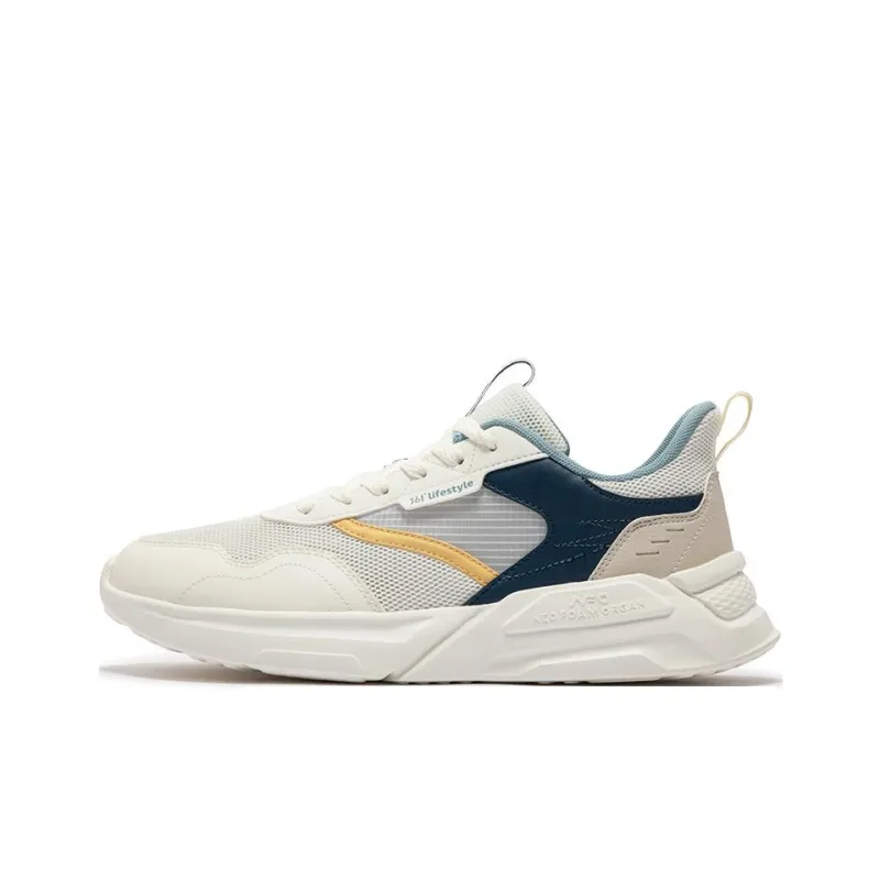 361° Life Collection Non slip Lightweight Low Top Casual Running Shoes Men's White Blue-0