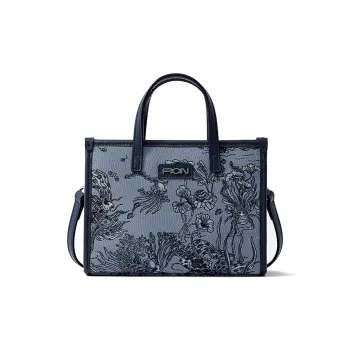 FION Fabric Shoulder Bags Handbags Regular Women's Dark Blue