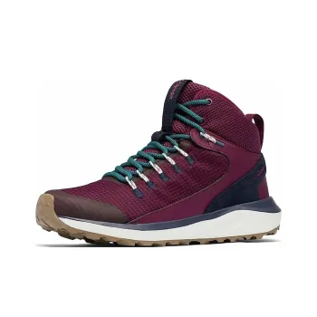 Columbia Trailstorm Slip-Resistant Water-Resistant Mid-Top Trekking Shoes Women's Burgundy Foreign Version