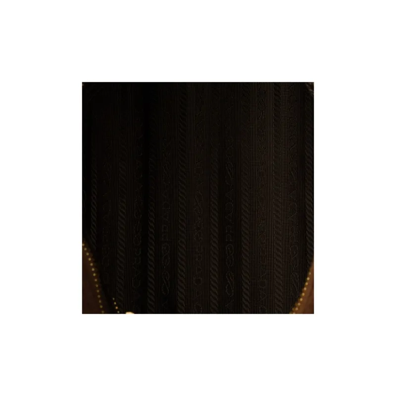 PRADA Suede One Shoulder Handbag Medium Size Women's Cocoa Brown-4
