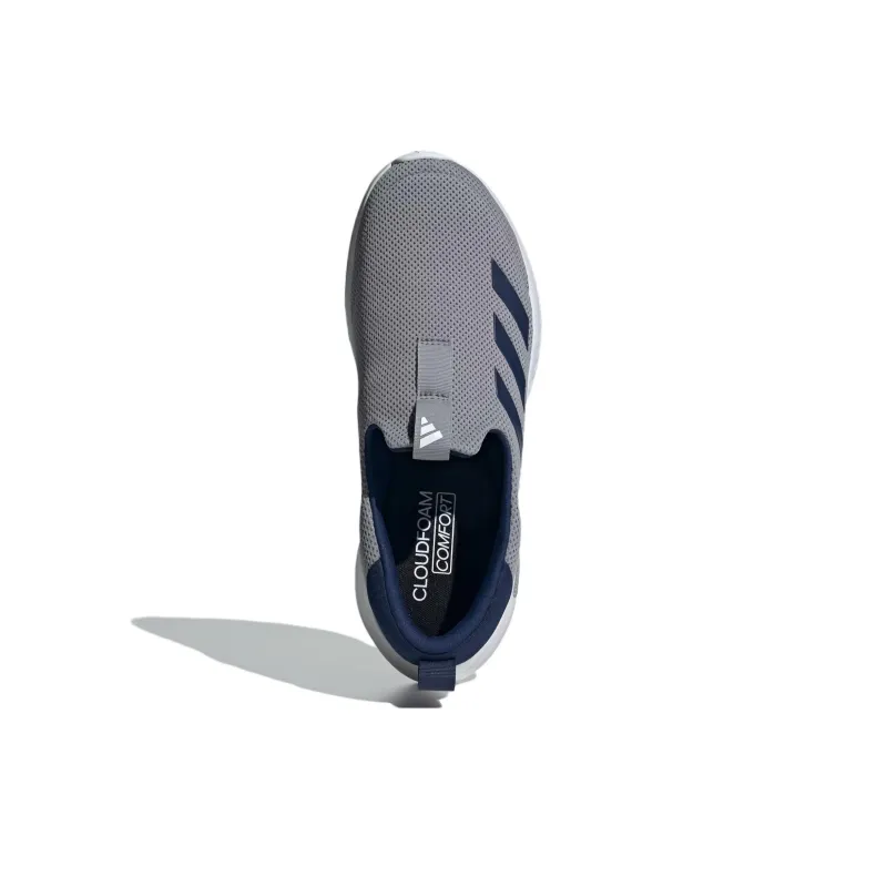 Adidas Cloudfoam Anti Slip And Wear Resistant Breathable Low Top Casual Shoes Men's Gray Blue White-4