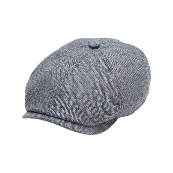 STETSON Silk Polyester Cotton Berets Unisex Blue