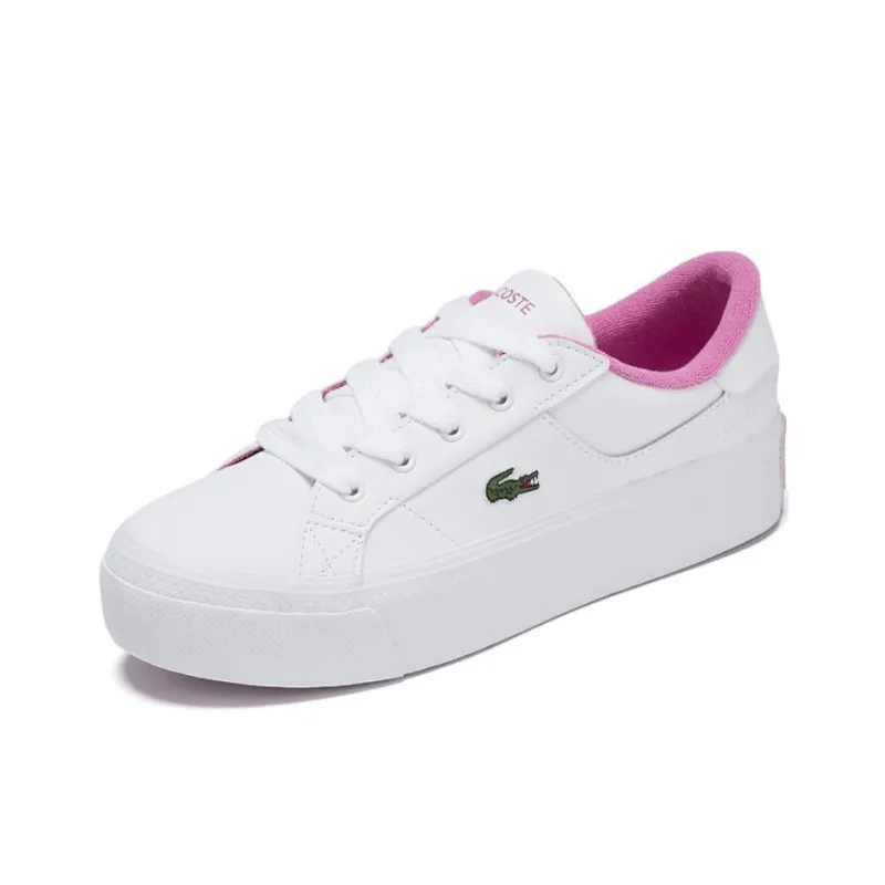 LACOSTE Slip Resistant Low Top Skateboard Shoes Women's White-1