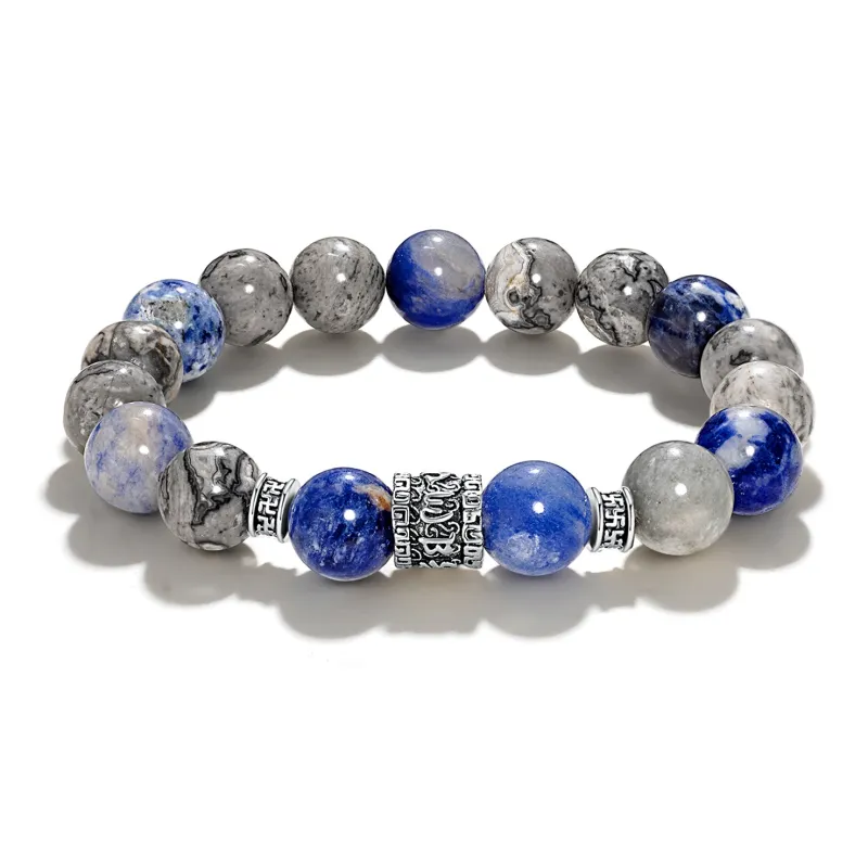 Jodie&Kevin Map Stone Jade Bracelets Men's-2