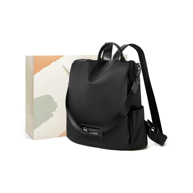 15 MINS Fabric Backpack Regular Women's Coffee/Midnight Black-4