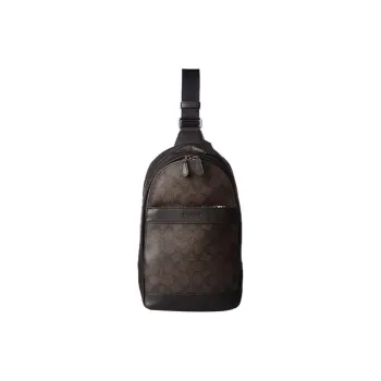 COACH Charles Coated Canvas Sling Bags Crossbody Bags Small Size Men's Brown
