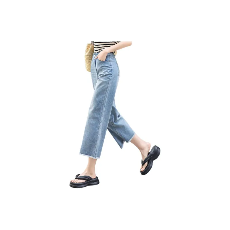 You Cow Me Pants Jeans Women's Blue-4