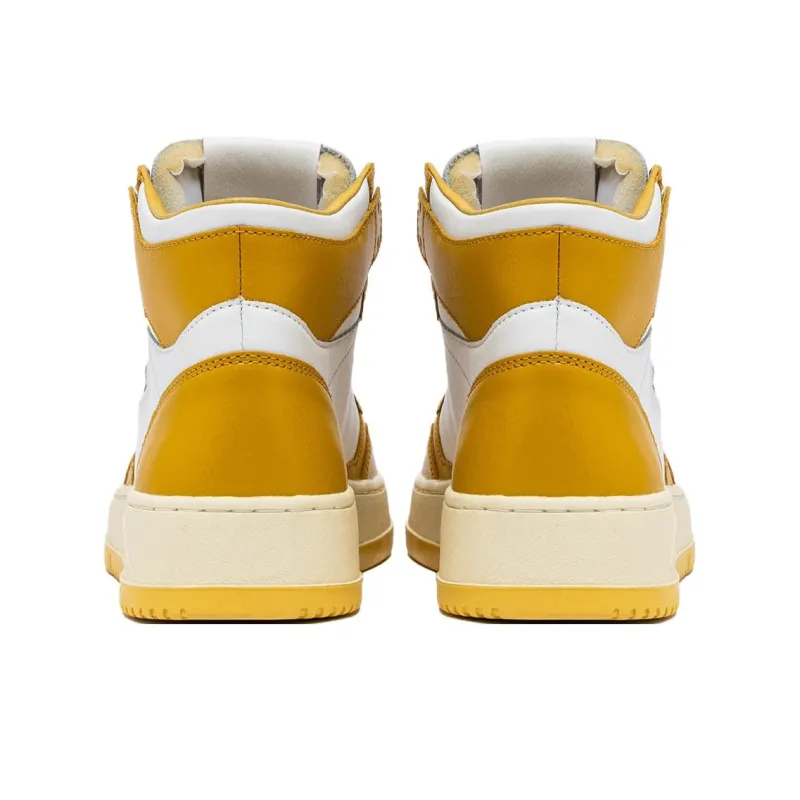 AUTRY Medalist High-Top Skateboard Shoes Men's White Yellow-3