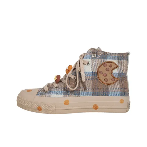 OYNN Young Baby Series Canvas Shoes Women's High-Top Beige