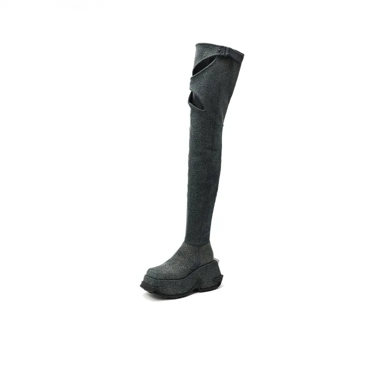 DAPHNE LAB X MARRKNULL Over the knee Boots 9.5cm Women's-4