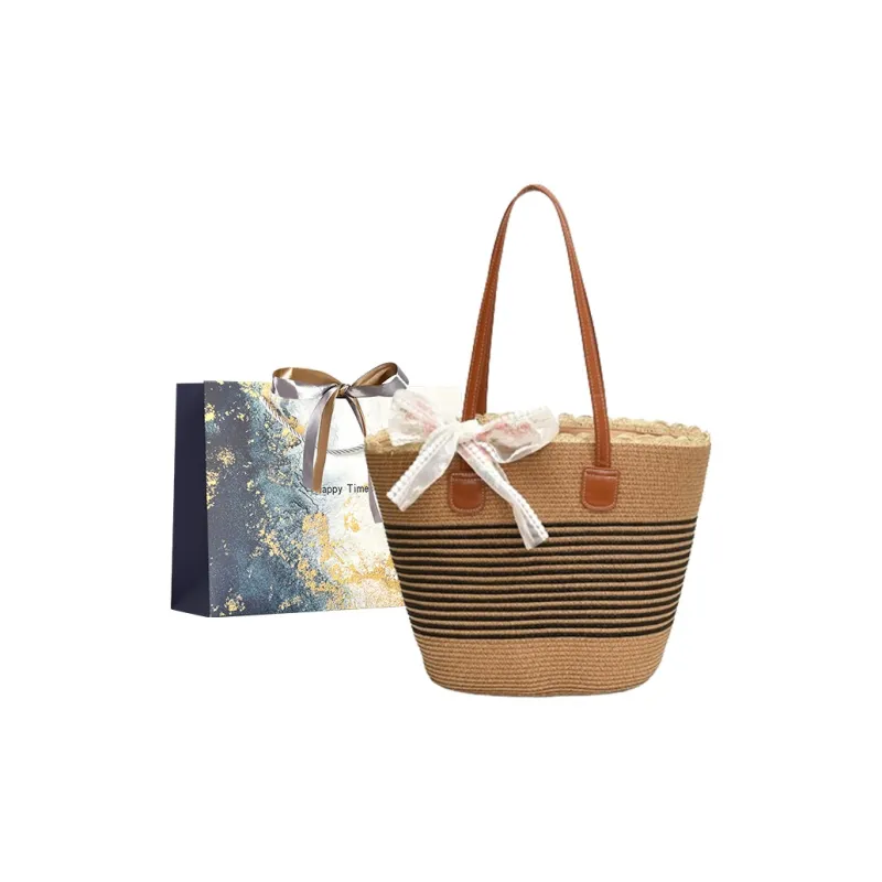 Iman's House Straw Woven Shoulder Bag Women's Wide Stripe Ecru/Lacy Khaki/Cut Out Ecru/Stripes Brown/Wide Stripe Khaki-15