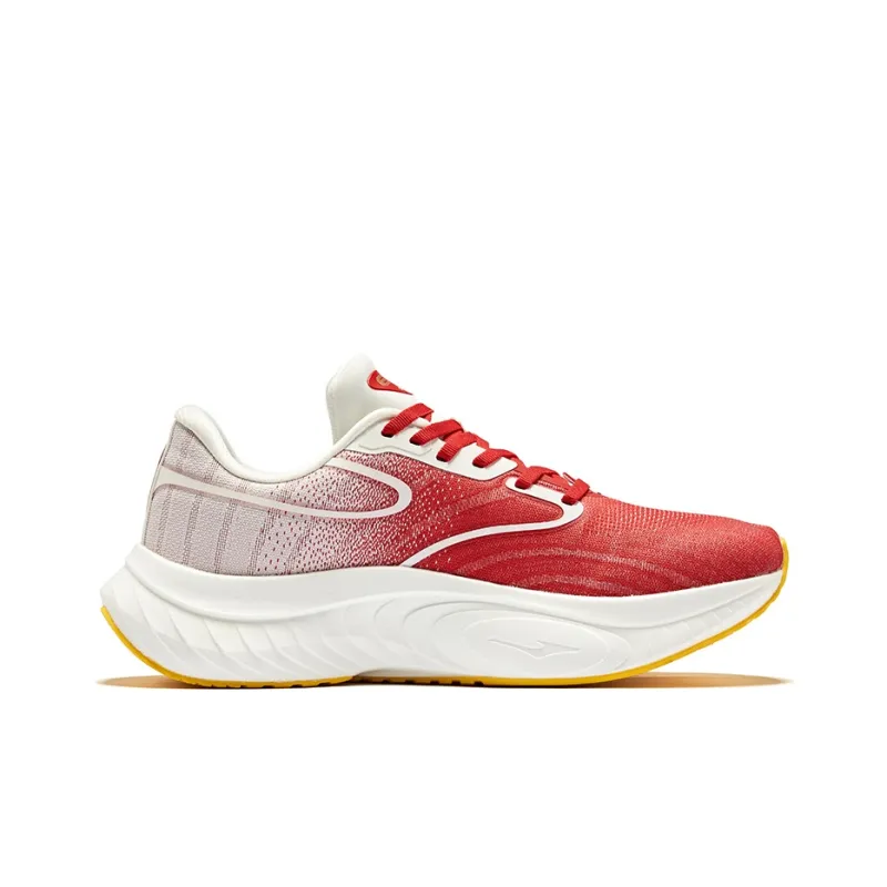Erke Cushioning Low-Top Running Shoes Men's Crimson Red Microcrystal White-1