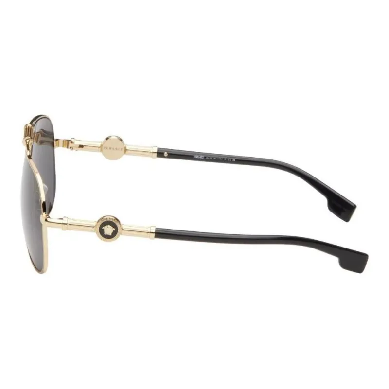 VERSACE Metal Acetate Aviator Sunglasses Men's Gold-1