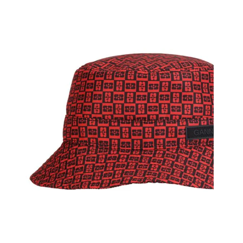 GANNI Polyester, Cotton Bucket Hats Unisex Red-2