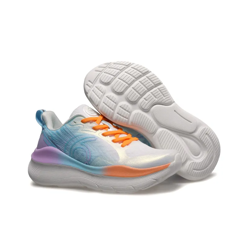 HUITENG Running Shoes Unisex Low Top Rainbow Pink/Dream Purple/Sky Blue/Sunrise Orange/Midnight Black-22