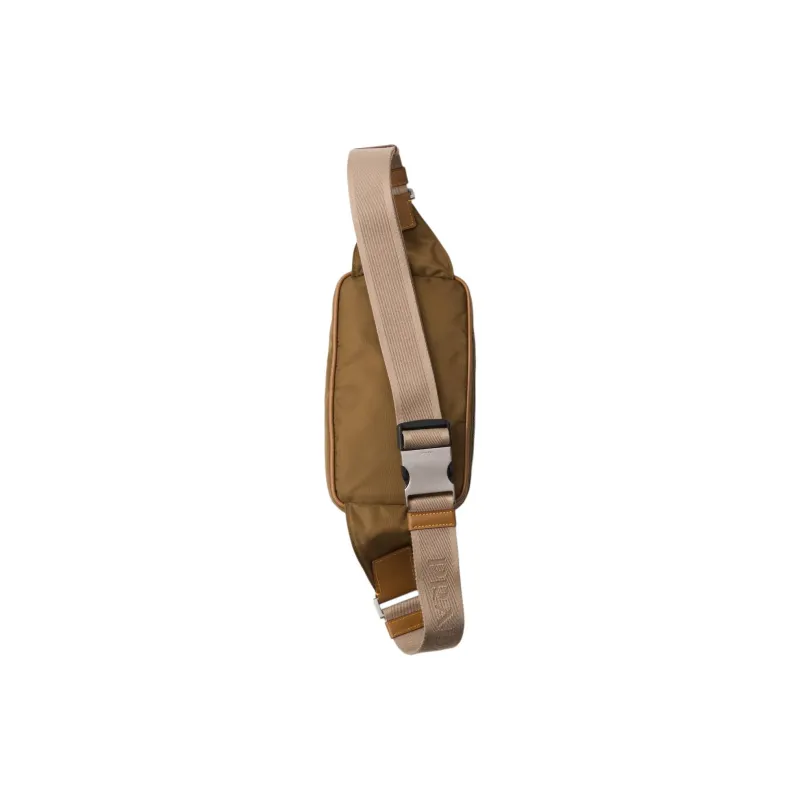 PRADA Recycled Nylon With Patchwork Leather Crossbody Fanny Pack Men's Brown-2