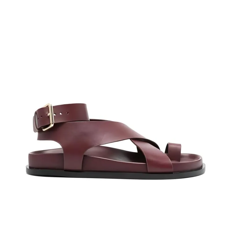 A.EMERY One Strap Sandals Women's Burgundy-1