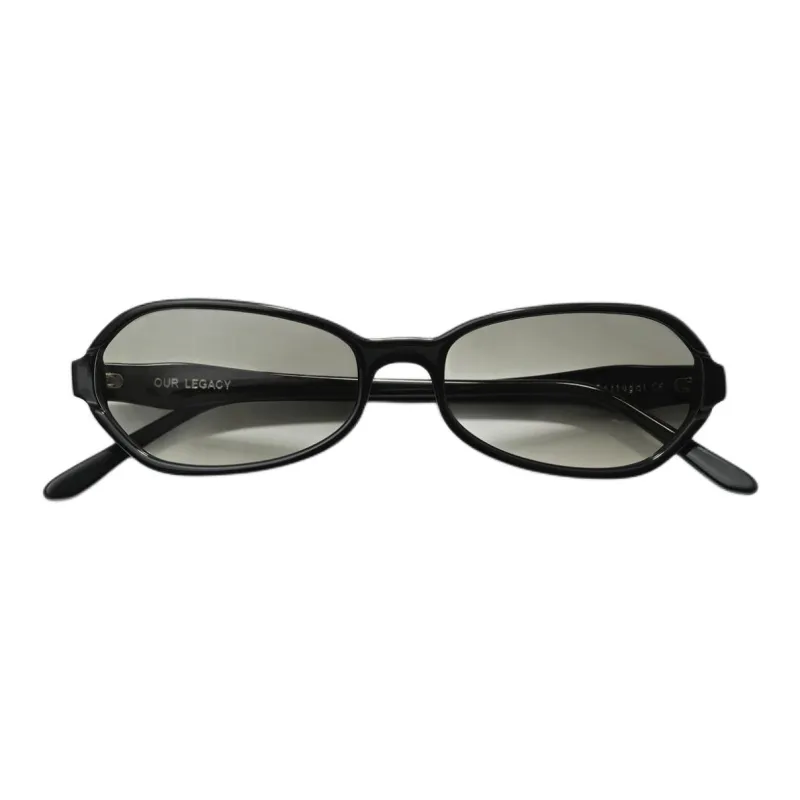 OUR LEGACY Acetate Irregular Shape Sunglasses Unisex Black-1