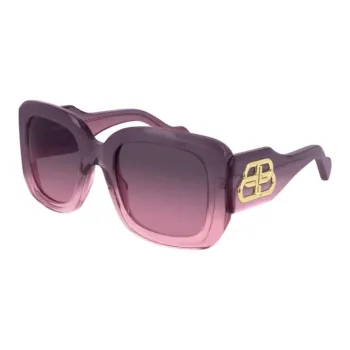 Balenciaga Plastic Irregular Shape Sunglasses Women's Purple