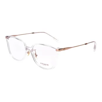 COACH Plate Frame Irregular Shape Eyeglass Frames Unisex Transparent
