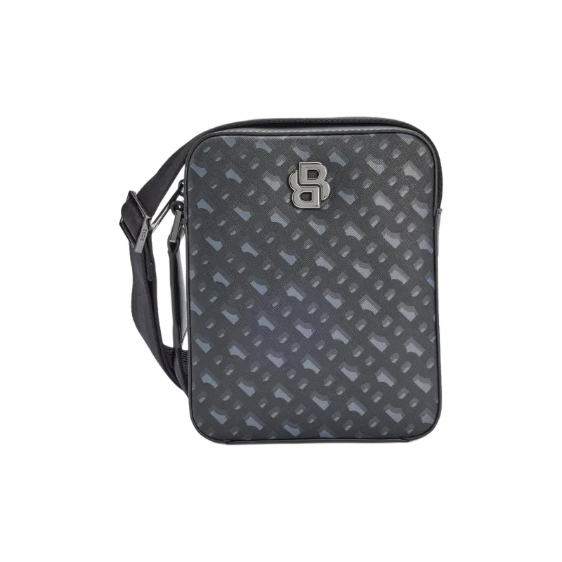 HUGO BOSS Recycled Leather Reporter Bag Shoulder Bag Crossbody Bag Regular Men's Dark Gray-0