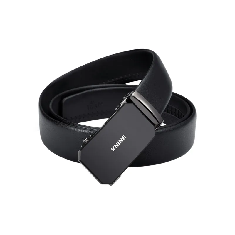 V.NINE Cow Leather Men's Belt Men's Black Width  3.5cm-2