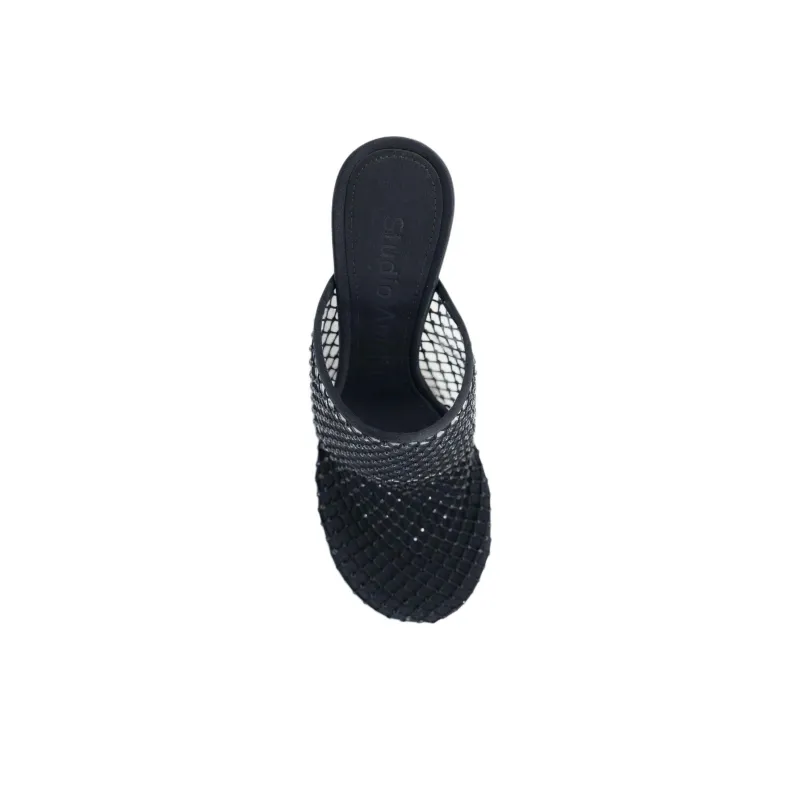 STUDIO AMELIA Closed Toe Slippers 8cm Women's Black-3