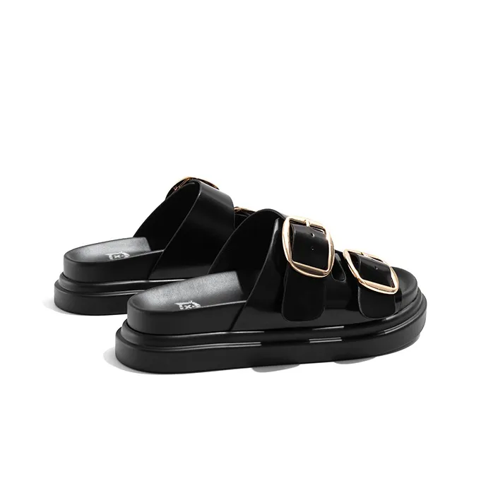 Old Meow Rubber Sole Slide Slippers Women's Black-2