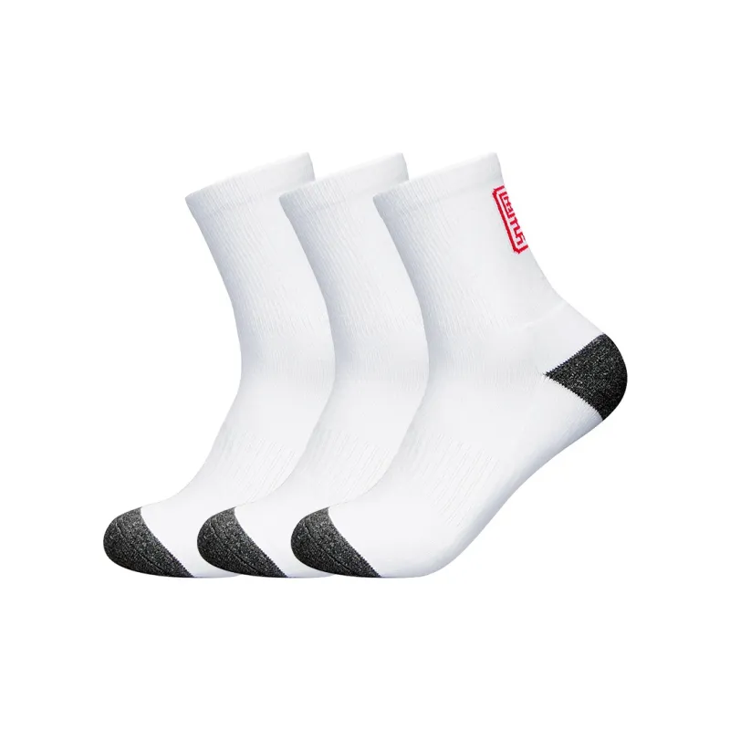 PEAK Mid Calf Socks Unisex 3 Pack White-0