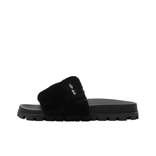 MIU MIU Slide Slippers Women's Black