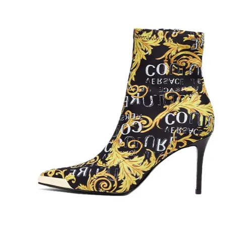 VERSACE JEANS Couture Scarlett 85mm Logo Brush Couture-print Boots