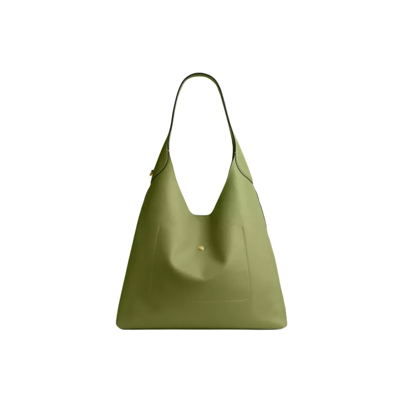 COACH Brooklyn Natural Grain Leather Hobo Bag, Handbag, Shoulder Bag Women's Green-2