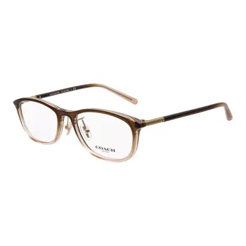 COACH Plate Frame Irregular Shape Eyeglass Frames Women's Brown