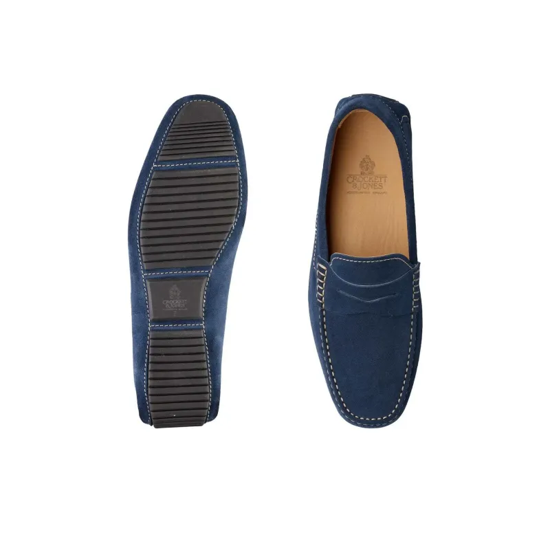 CROCKETT & JONES Torino Loafers Men's Marine Blue-3