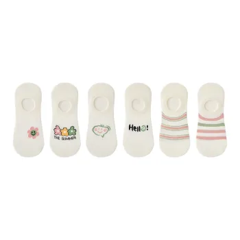 H-YXIANG No-Show Socks Women's 6 Pack White