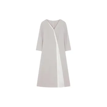 IHIMI Long Sleeved Dress Women's Elegant Gray