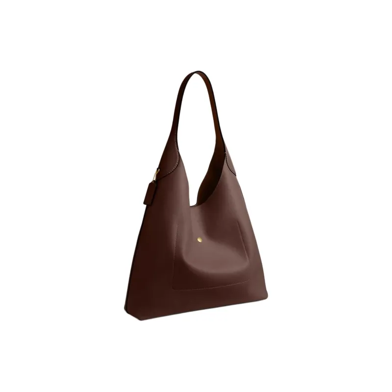 COACH Brooklyn Grain Leather Hobo Bag, Handbag, Shoulder Bag Women's Maple Brown-1