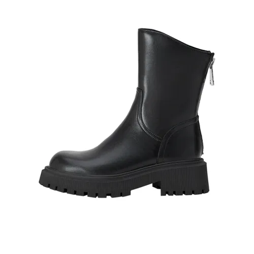 URBAN REVIVO Martin Boots Women's Jet Black