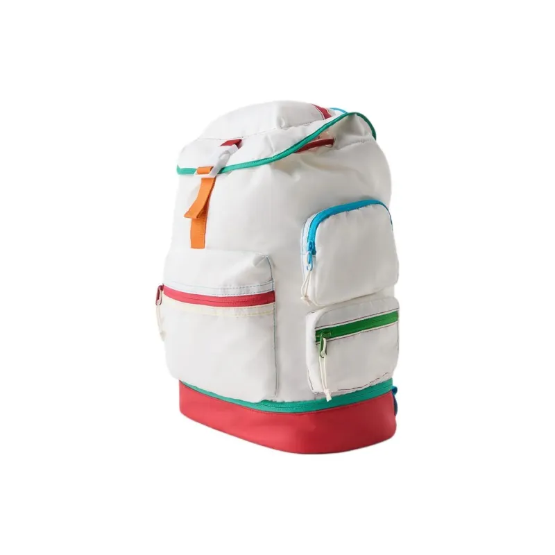 ZARA Polyester Backpack Unisex White & Multicolor-1
