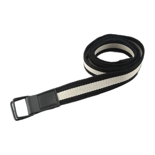 Mulinsen Japanese Striped Intercolored Double Loop Buckles Casual Jeans Decorate The Trouser Belt Belt Unisex 3.8cm