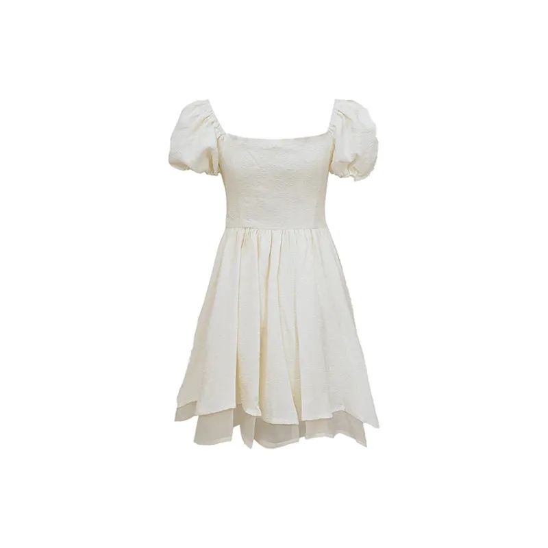 Incolore Short Sleeved Dresses Women's White-1