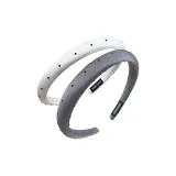 Slim Polka Dot Headbands - White+Gray