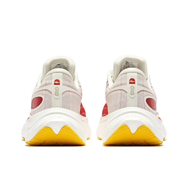 Erke Cushioning Low-Top Running Shoes Men's Crimson Red Microcrystal White-3