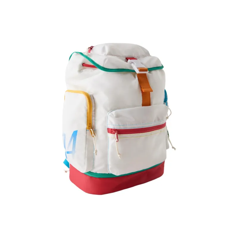 ZARA Polyester Backpack Unisex White & Multicolor-2