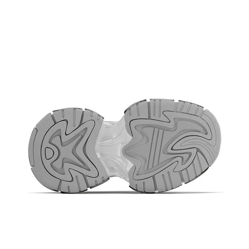 CHIKOKU Mecha Cushioning, Slip Resistant, Abrasion Resistant, Breathable, Support Low Top Chunky Sneakers Unisex Silver-5