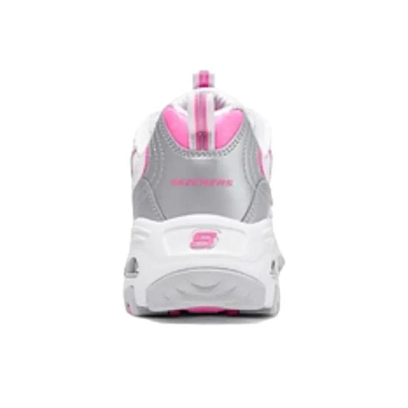 Skechers DLITES Slip Resistant And Breathable Low Top Chunky Sneakers Women's White Pink-3