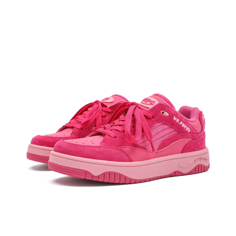 MR.PESIN Low Top Skateboard Shoes Unisex Rose Red-1