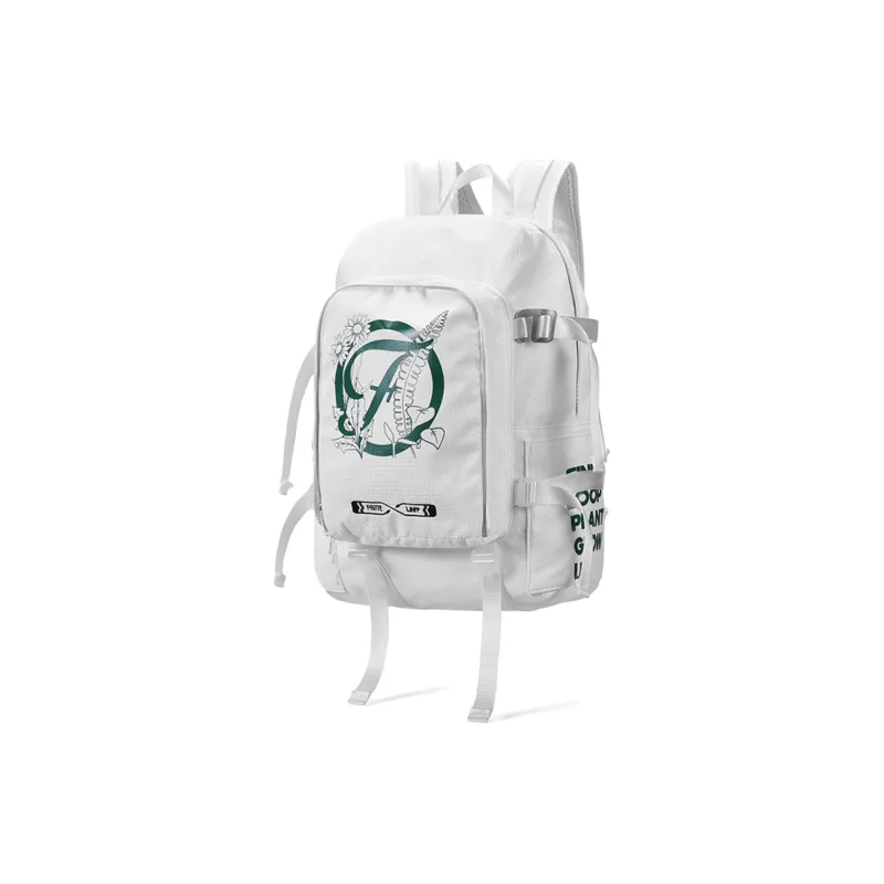 FINITE LOOP Eco Friendly Fabric Backpacks Unisex White-1