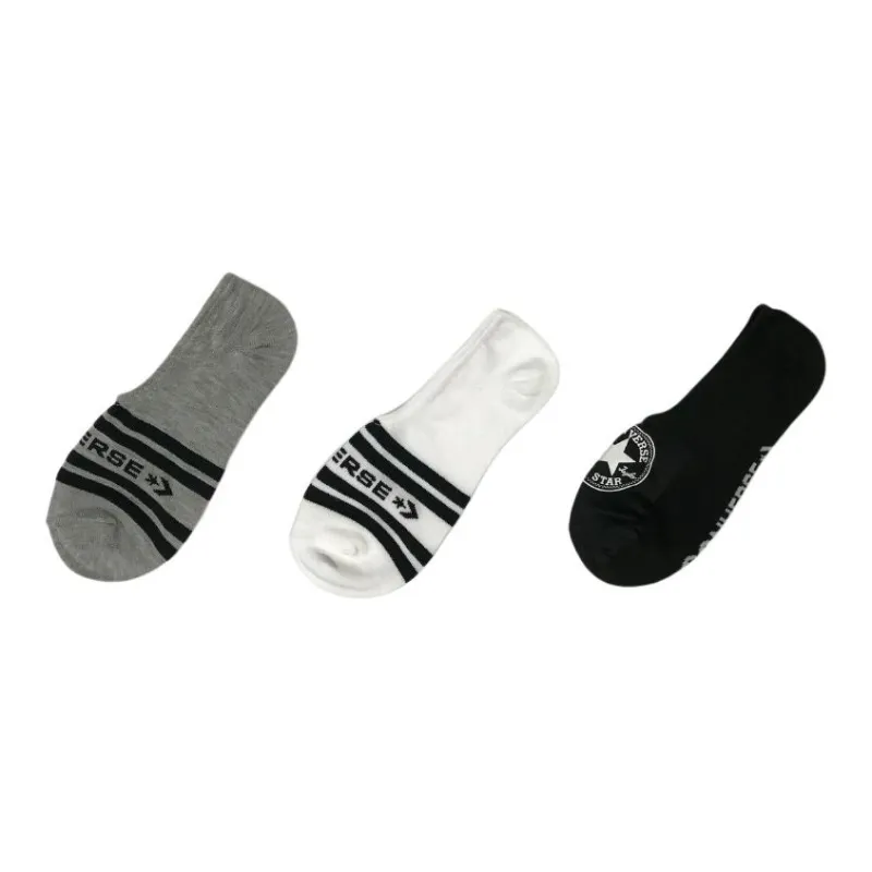 Converse Chuck Patch Stripe 3 Pack Socks No-Show Socks Men's 3 Pack-0